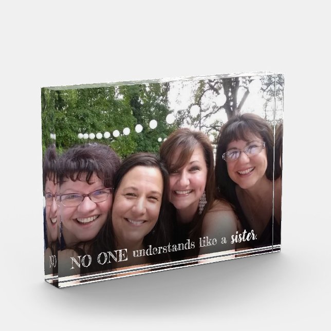 Bloc Photo Sisters Photo Script Cadeau pour Soeurs (Gauche)