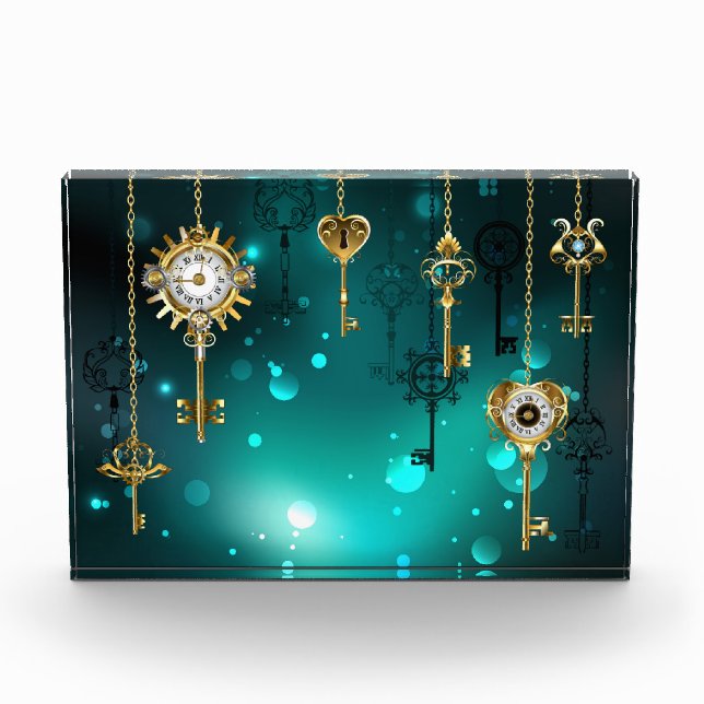 Bloc Photo Skeleton Keys on Green Background (Devant)