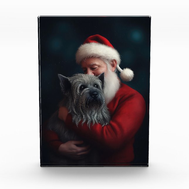Bloc Photo Skye Terrier avec Noël Festif du Père Noël (Devant)