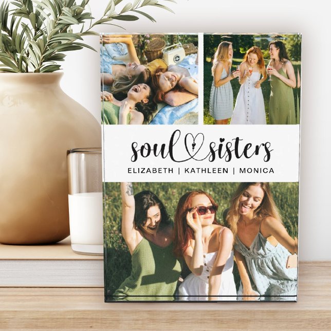 Bloc Photo Soul Soeurs Amis Script Photo Collecte Bloc (A pretty soul sisters photo keepsake block. Personalize with your photos and names.)