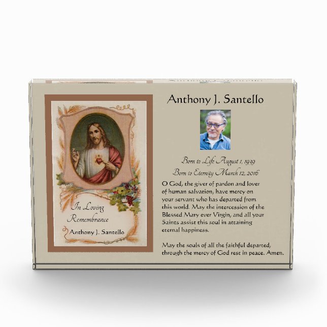 Bloc Photo Souvenir commémoratif funèbre de Jésus - (Devant)