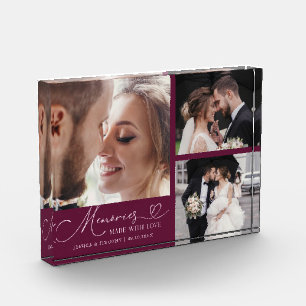 Bloc Photo Souvenirs de mariage Cranberry faits avec amour