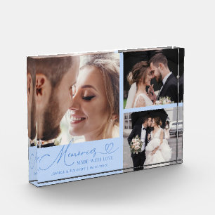 Bloc Photo Souvenirs faits avec amour Mariage Bleu Glacé