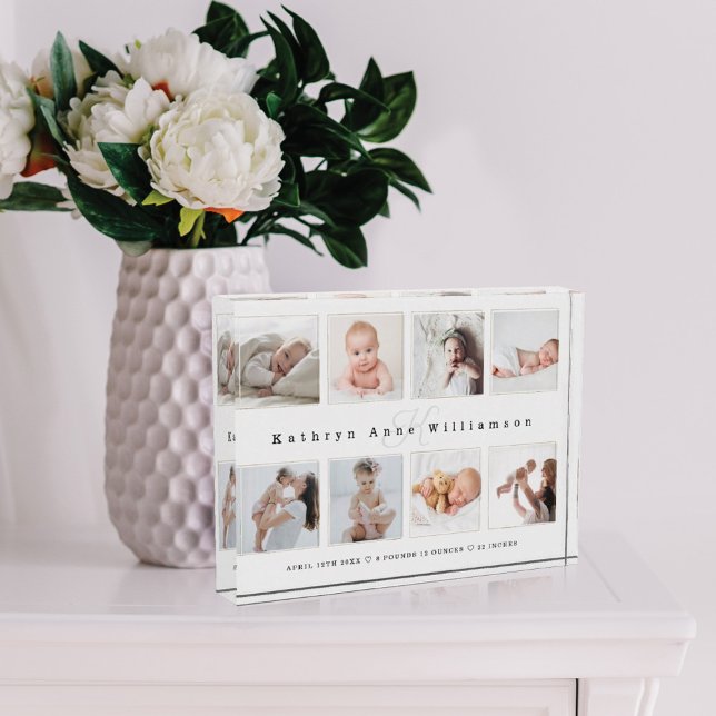 Bloc Photo Statistiques de naissance du nouveau-né Collage ph (Créateur téléchargé)