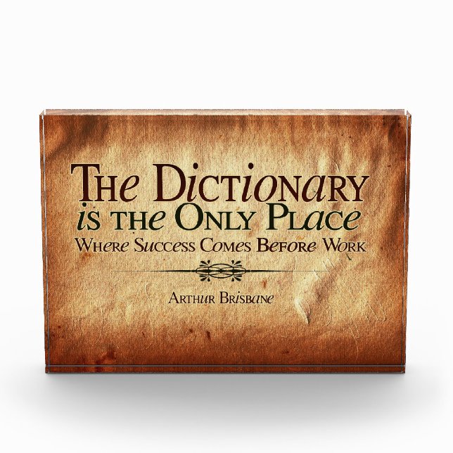 Bloc Photo Success Comes Before Work Photo Block (Devant)