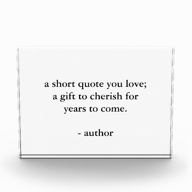 Bloc Photo Symbole de devis personnalisé acrylique (Devant)