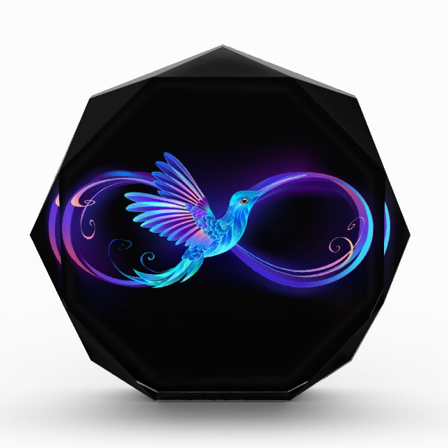 Bloc Photo Symbole de Neon Infinity par Glowing Hummingbird (Devant)