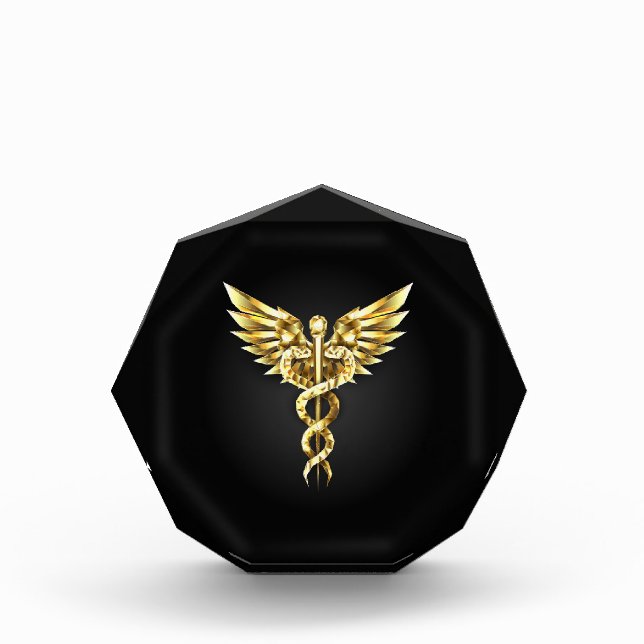 Bloc Photo Symbole Polygonal Or Caduceus (Devant)