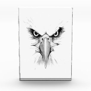 Bloc Photo Tatouage de visage de tête d'aigle
