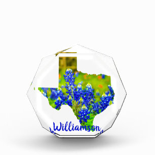 Bloc Photo Texas Bluebonnets État du Texas w Nom