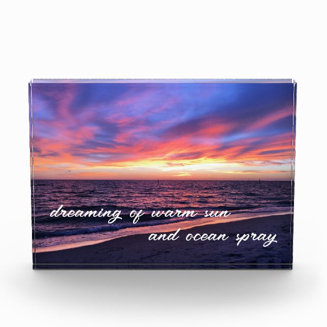 Bloc Photo Texte Motivationnel du bonheur de la plage de Suns (Devant)