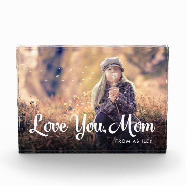 Bloc Photo Tu aimes maman | Typographie et photo blanc tendan (Devant)