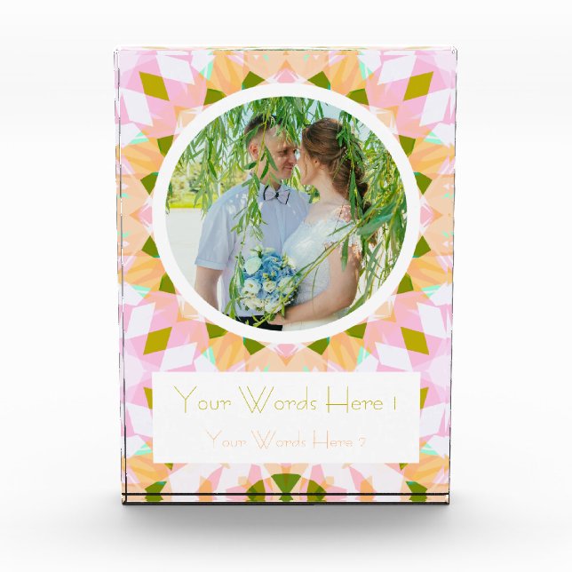 Bloc Photo Un Mariage vert rose joli mariage cadeau photo (Devant)