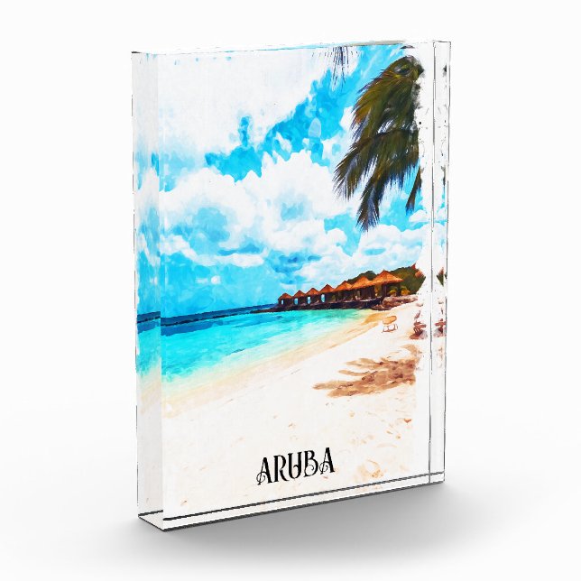 Bloc Photo Vacances minime sur l'île des Caraïbes à Aruba (Gauche)