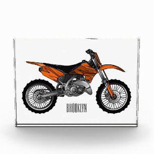Bloc Photo Vélo droit hors route moto / motocross dessin anim