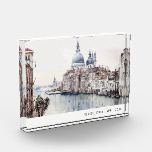Bloc Photo Venise Italie Canaux Aquarelle Voyage italien