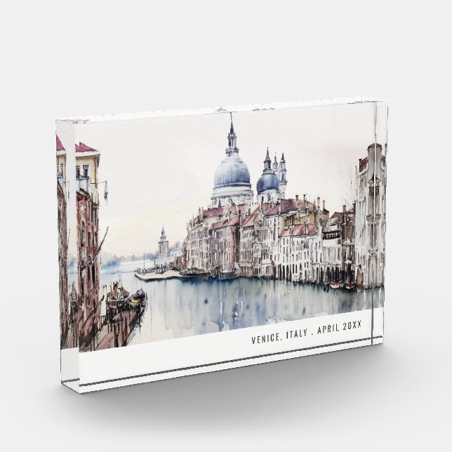 Bloc Photo Venise Italie Canaux Aquarelle Voyage italien (Gauche)