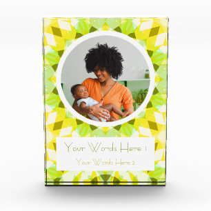 Bloc Photo Vert jaune vif Nouveau bébé Femme Parents Cadeau