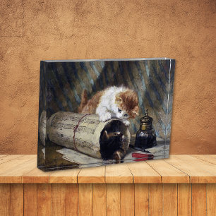 Bloc Photo Vintage Henriette Ronner-Knip Tableau de deux chat