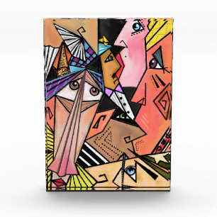 Bloc Photo Visages Abstraits Cubisme Stle Desk Accessoires