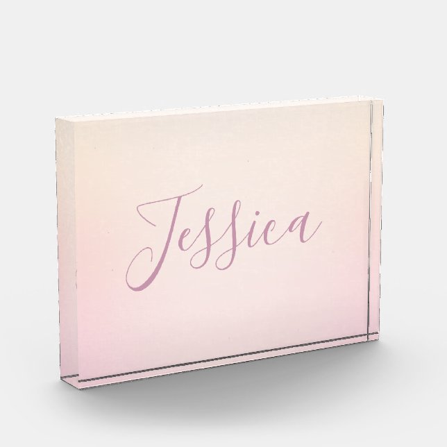 Bloc Photo Votre nom | Elegant Script Soft Ombre (Gauche)
