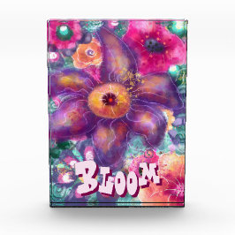 Bloc Photo Whimsical Floral Abstract Art Teal Personalized