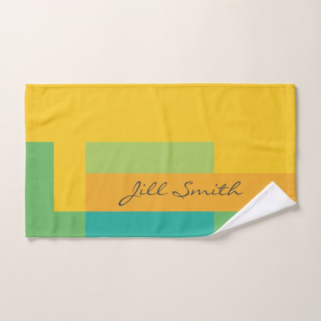 Bloc vert jaune moderne (Serviette à main)