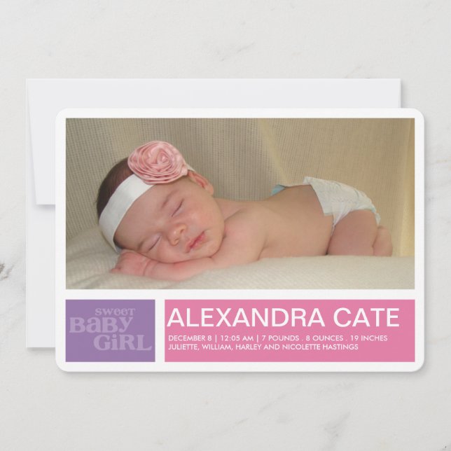 Blocage Faire-part fille (Devant)