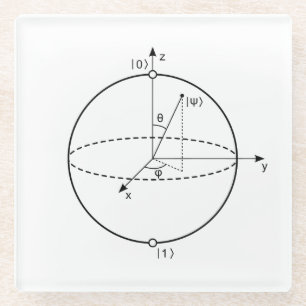 Bloch Bereich   Quantum biss (Qubit) Physik/Mathe Glasuntersetzer