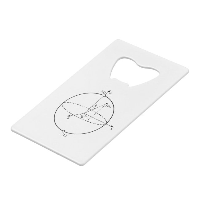 Bloch Sphere | Quantenbit (Qubit) Physik / Mathema Kreditkartenflaschenöffner (Vorderseite Schrägansicht)