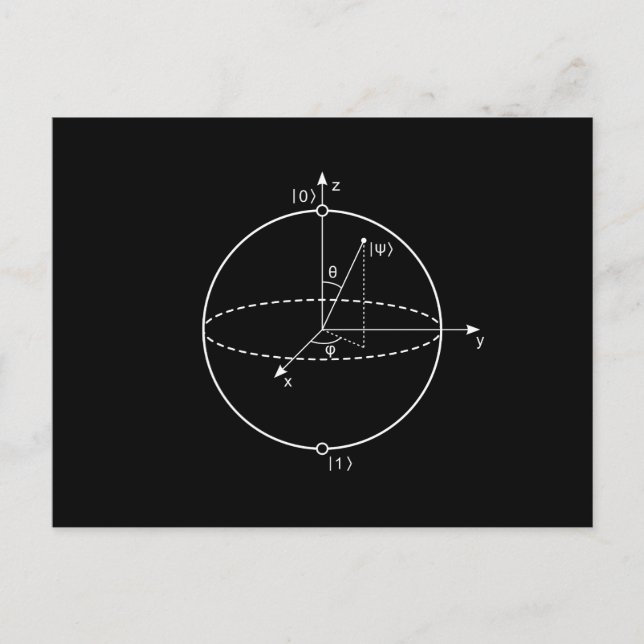 Bloch Sphere | Quantenbit (Qubit) Physik / Mathema Postkarte (Vorderseite)