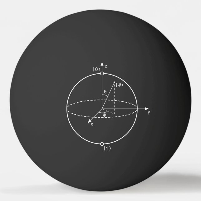 Bloch Sphere | Quantenbit (Qubit) Physik / Mathema Tischtennisball (Vorderseite)