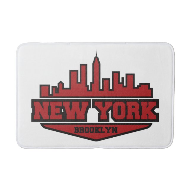 Block-Art-Skript Brooklyns New York | Badematte (Vorderseite)