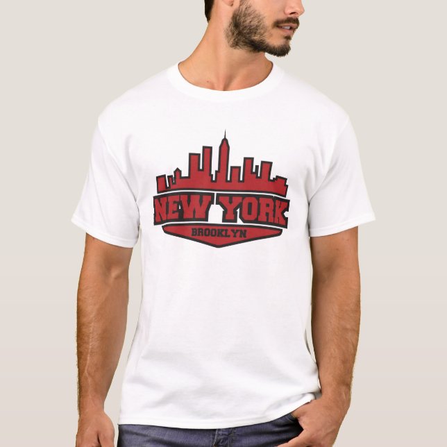 Block-Art-Skript Brooklyns New York | T-Shirt (Vorderseite)