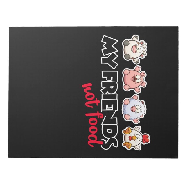 Block der Anmerkungen vegan Notizblock (Vorderseite)