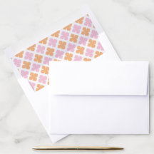 Block Diamond Clover in Pink and Orange