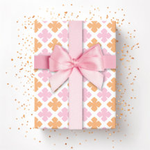 Block Diamond Clover in Rosa und Orange
