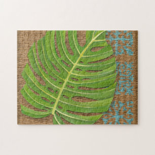 Block-Druck-Palme auf Weidenhintergrund