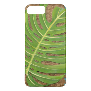 Block-Druck-Palme auf Weidenhintergrund iPhone 8 Plus/7 Plus Hülle
