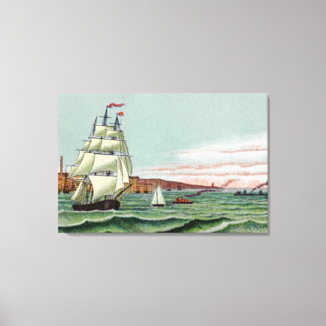 Block-Insel-Medium eingewickelte Leinwand (Vorderseite)