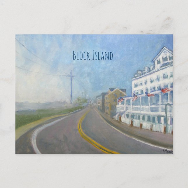 Block-Insel-Postkarte, hereinkommender alter Hafen Postkarte (Vorderseite)