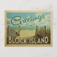 Block Island Beach Vintage Travel