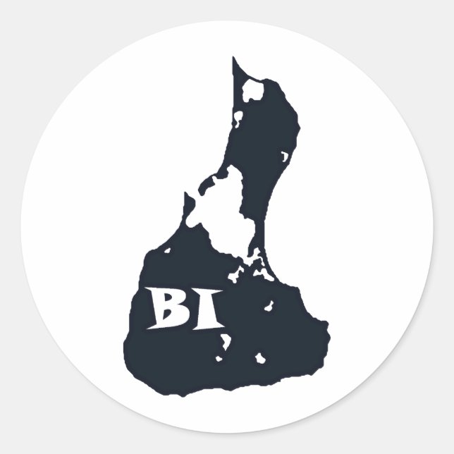 Block Island BI Island Shape Runder Aufkleber (Vorderseite)