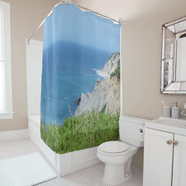Block Island Bluffs - Block Island, Rhode Island Duschvorhang (Beispiel)