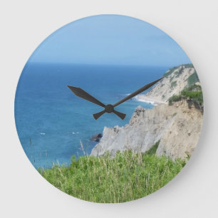 Block Island Bluffs - Block Island, Rhode Island Große Wanduhr