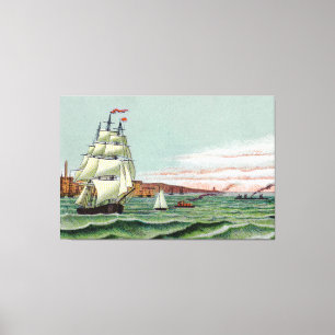 Block Island Große umwickelte Leinwand