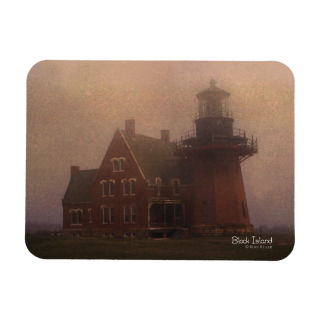 Block Island Light House Foto Magnet (Horizontal)