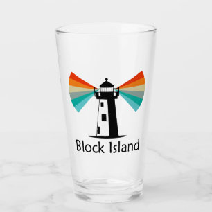 Block Island Lighthouse Rainbow Glas