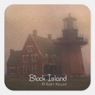 Block Island Quadratischer Aufkleber