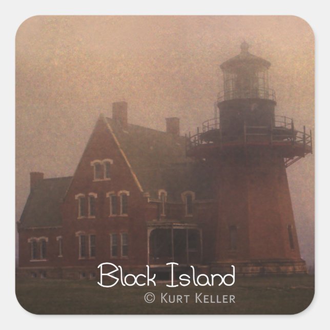 Block Island Quadratischer Aufkleber (Vorderseite)